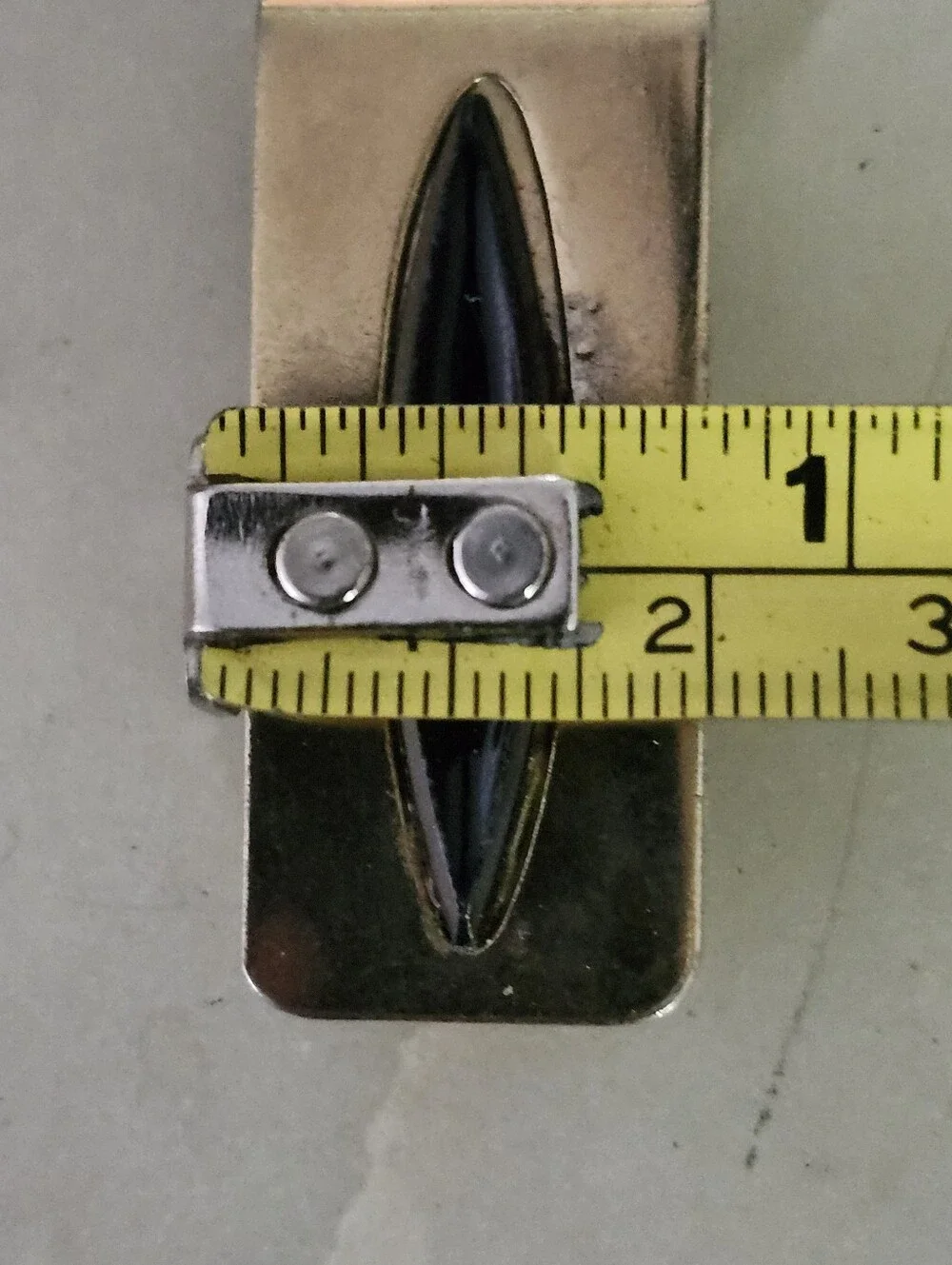 Vtg Gold-Tone Money Clip with Black Inlay and Crystal Accent